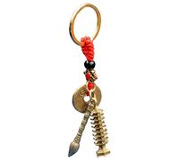 Fine Craftsmanship Golden Brass Five Emperor Coins Reusable Keychain Pendant