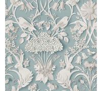 Fine Decor Dimensioni Woodland Parati 3D Animale Damasco Scuro Blu FD43605