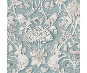 Fine Decor Dimensioni Woodland Parati 3D Animale Damasco Scuro Blu FD43605