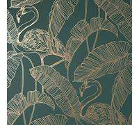 Fine Decor FD42946 UK Flamingo Smeraldo, Verde