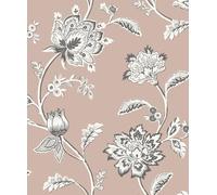 Juliette Floreale Carta da Parati Ruvida FD43451 Fiori Rosa Foglie Sentieri