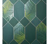 Fine Decor Miami Geometrico Tropicale Palma Foglia Parati Metallico Vari Colori