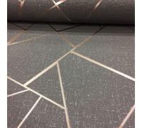 Quarzo Fractal Carta da Parati Geometrica - Fine Decor - Rame / Carbone FD42283