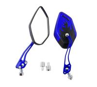 Fine della barra 2 pezzi 8mm/10mm Specchietto retrovisore universale per moto Anti-vertigine Accessori moto Specchietti retrovisori laterali CNC(Blu)
