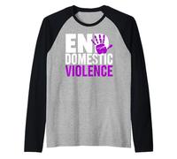 Fine Domestic Violence T-Shirt - Consapevolezza della violenza Domestica Maglia con Maniche Raglan