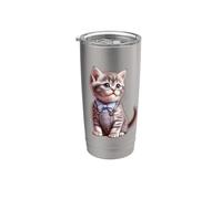 Fine Fashion felina Bicchiere termico in acciaio inox doppia parete