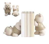 Fine graziose del libro, bookend decorativi per orso da 1 paio, supporto per il libro in resina impermeabile impermeabile, estremità non slip per scaffali, lavaggio della casa per la casa per gli sca