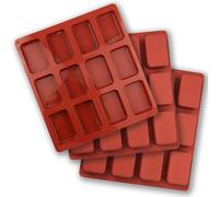 Fine jade2 Grande stampo rettangolare in silicone Stampo Rettangolare in Silicone per Barrette Energetiche con 12 Cavità per la Preparazione di Muffin, Brownies, Pane di Mais