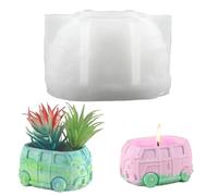 Fine jade2 Moules en silicone pour pots de fleurs en béton DIY Moule à bougie en silicone en forme de voiture Pour bougies DIY, pots de fleurs, récipient de rangement pour décoration de maison