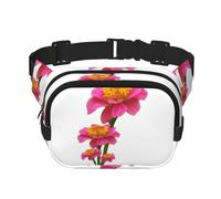 Fine Leaf Chrysanthemum stampato alla moda marsupio unisex messenger bag moda viaggio marsupio nero, taglia unica