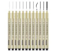Fine Liner Penne - 12 Penne Multifunzione Inchiostro Impermeabile | Disegno Impermeabile Forniture Matite Per Note Per Il Pianificatore Manga Sketching School Agenda Scrivi Diario Calendario E