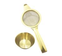 Fine Mesh Tee Coat - Infusore per tè in acciaio, filtro per tè sfuso, filtro da cucina con manico e vassoio, ideale per infondere senza residui