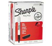 Fine Point Permanent Marker, Black, 36/Pack