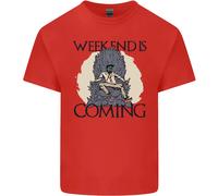 Fine Settimana Divertente Birra Cedro Vino Alcol Gin T-Shirt Ragazzi Ragazze
