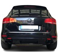 Fine-Tubi Copertura Doppelauspuff Tubi 100mm 90mm per VW Touareg 2 Da 2010 Nero