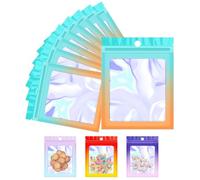 FINEASY 100 Pezzi Sacchetti Richiudibili 9x12cm, Mylar Olografici e Alluminio Trasparente per Alimenti e Imballaggio sacchetto