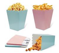 FINEASY 22Pezzi Scatole Sacchetti Pop Corn, Mini contenitori per Popcorn, Sacchetti per Compleanno, Popcorn Caramello per Feste Matrimoni Carnevale Favore Partito (Rosa+Blu)