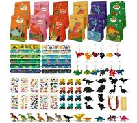 FINEASY 82 Piezas Dinosaurio Fiesta de Cumpleaños Niños, Regalos Piñata Cumpleaños Infantil, Dinosaurios Juguetes Llavero Pulseras Bofetada Pegatinas Tatuajes para Niñas Niños Infantil