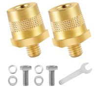 FINEASY Connettore Terminale Batteria M8, Coppia di Adattatori per Batteria in Ottone con Chiave, Terminali della Batteria, Poli Positivi e Negativi per Auto, Moto e Barche