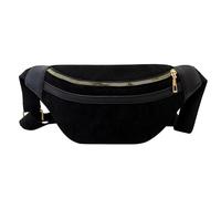 FINEASY Marsupio a coste per uomo e donna, Fanny Pack, Nero, taglia unica, semplicità moderna