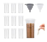 FINEASY Mini Saliera e Pepiera, Saliera da Cucina, Plastica con Coperchio e Imbuto, Spargisale, Sale e Pepe set per Spezie, Campeggio, In Viaggio, trasparente e Cucina - 6ML