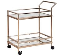 FineBuy Carrello di Servizio con Ruote 65x84x45 cm Metallo e Vetro Moderno | Carrello da Pranzo Rettangolare per Cucina | Carrello per Il tè Ristorante