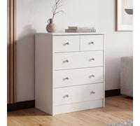 FineBuy Cassettiera 60x35x70 cm Bianca con 5 Cassetti, Basso | credenza multiuso per l'ingresso, credenza con vano contenitore, senza tempo mobiletto per camera da letto e corridoio