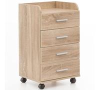 FineBuy Cassettiera con Ruote 40x33x70,5 cm con 4 Cassetti