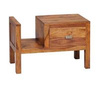 FineBuy Comodino 60x30x40 cm Sheesham Massello con Cassetto e Ripiano