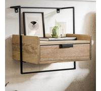 FineBuy Comodino da Letto da Muro Legno Massello 44x45x35 cm Tavolino da Notte