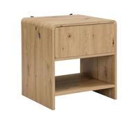 FineBuy Comodino Moderno 50cm Effetto Rovere - Comodino per Letto Boxspring con Cassetto - Piccolo Comodino Camera da Letto con Spazio Contenitivo
