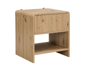 FineBuy Comodino Moderno 50cm Effetto Rovere - Comodino per Letto Boxspring con Cassetto - Piccolo Comodino Camera da Letto con Spazio Contenitivo