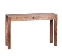 FineBuy Consolle 120x40x70 cm Legno Massello con Cassetto Beige