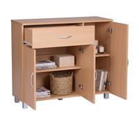 FineBuy Credenza SETE 90x30x75 cm Faggio con Cassetto e 3 Ante