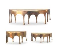 FineBuy Mensola da Parete Set di 3 Alluminio Oro Effetto Goccia