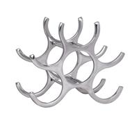 FineBuy Mensole per Vino Metallo 29x24x14 cm Argento | Portabottiglie per Il Vino per 6 Bottiglie | Scaffale Cucina | Design Porta Bottiglie Mensola