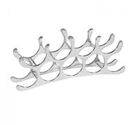 FineBuy Mensole per Vino Metallo 55x20x12cm Argento | Portabottiglie per il vino per 9 bottiglie | Scaffale Cucina | Design Porta Bottiglie Mensola