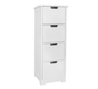 FineBuy Mobile Bagno 30x30x83 cm Bianco Country con 4 Cassetti