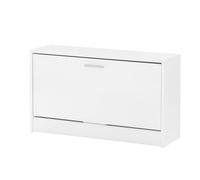 FineBuy Panchina per Scarpe Bianca con Seduta 80x47x24 cm Scarpiera Salvaspazio Slim | Portascarpe Ingresso | Panca del Corridoio Moderna