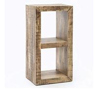 FineBuy Scaffale 45x35x90 cm Legno Massello di Mango, Scaffale | scaffale piccolo per corridoio, ingresso e disimpegno, come tavolino porta telefono e tavolino utilizzabile, artigianale