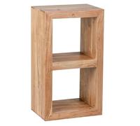 FineBuy Scaffale 50x35x88 cm Legno Massello di Acacia Beige, 2 Ripiani