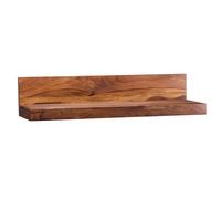 FineBuy Scaffale a Muro 80 cm Legno Massiccio Sheesham Ripiano in Legno | Mensola pensile Stile Moderno | Scaffale Forma Rettangolare