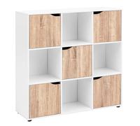 FineBuy Scaffale Massa 89x29x91 cm Sonoma, 9 Scomparti 5 Ante