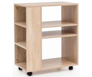 FineBuy Scaffale Ruote 60x35x75 cm Legno Ruote, Scaffale da Cucina Stretto | mobile scaffale con 6 scomparti, come tavolino porta telefono e libreria utilizzabile, carrello per cucina e ufficio