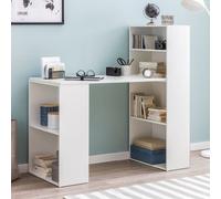 FineBuy Scrivania Moderna Piccola con Libreria Tavolo da Ufficio 120x53x120 cm