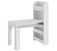 FineBuy Scrivania per Bambini 90x50x110 cm Bianca con Scaffale