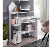 FineBuy Scrivania Ufficio 94 x 90,5 x 48,5 cm Legno con Scaffali PC Cameretta