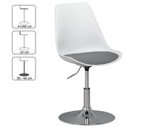 FineBuy Sedia da Cucina Girevole Plastica e Metallo Sedie per Sala da Pranzo Bianca e Grigio | Poltroncina Design Nordiche | Sedie per Tavolo da Pranzo Elegante 110 kg