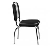 FineBuy Sedia da pranzo American Diner Ecopelle e Metallo Imbottita Moderno