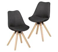 FineBuy Sedia da Pranzo Set di 2 Gambe Legno, Sedia da Cucina Multicolore